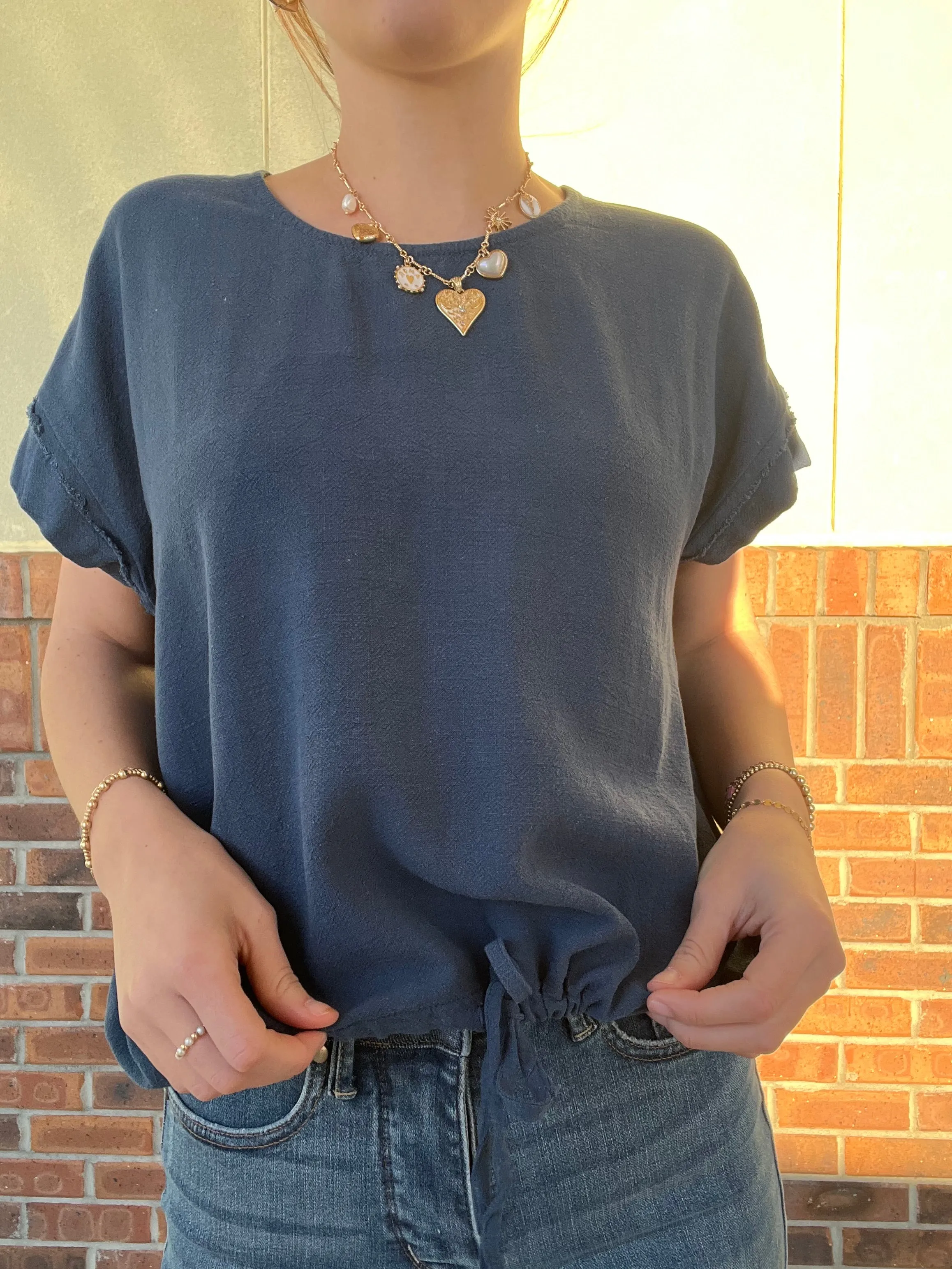 Umgee Linen Tie Top