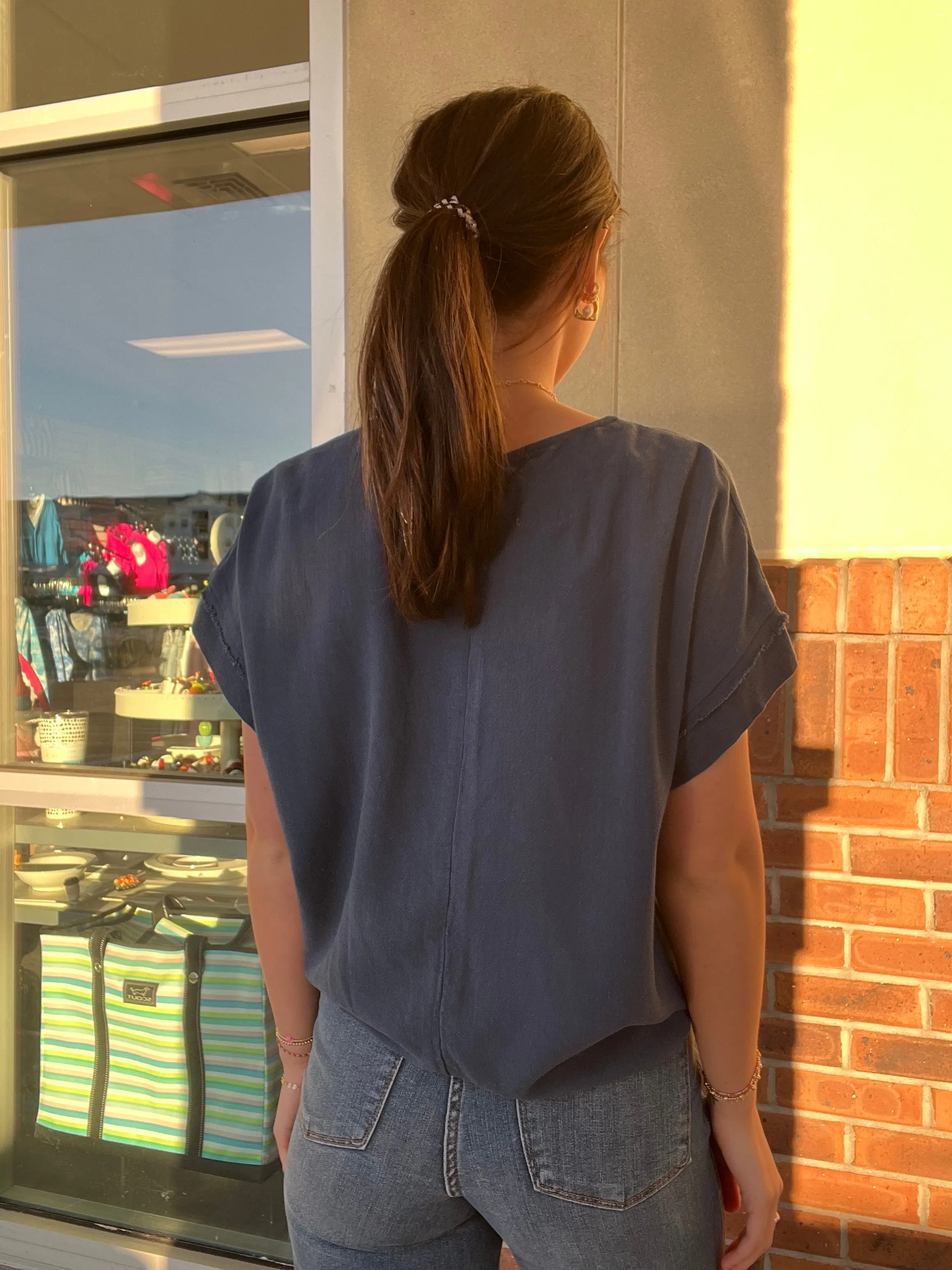 Umgee Linen Tie Top