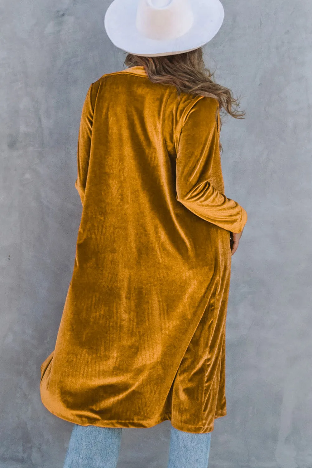 Velour Long Jacket - Yellow