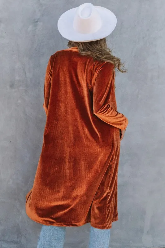 Velour Long Jacket - Yellow