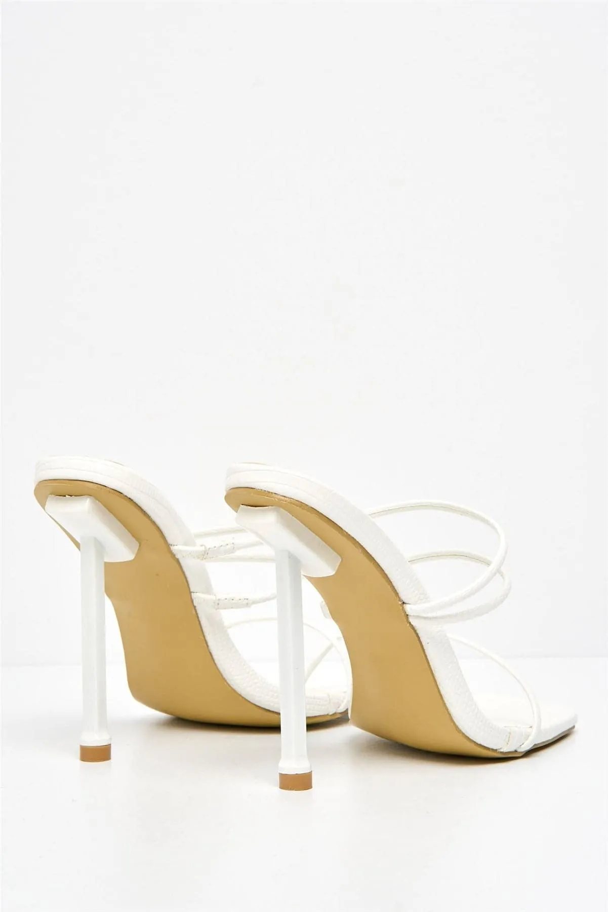 Vigo Strappy Mule in White Lizard
