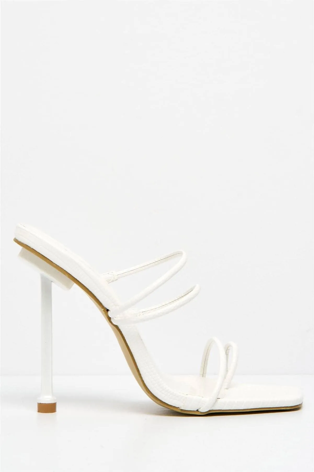 Vigo Strappy Mule in White Lizard