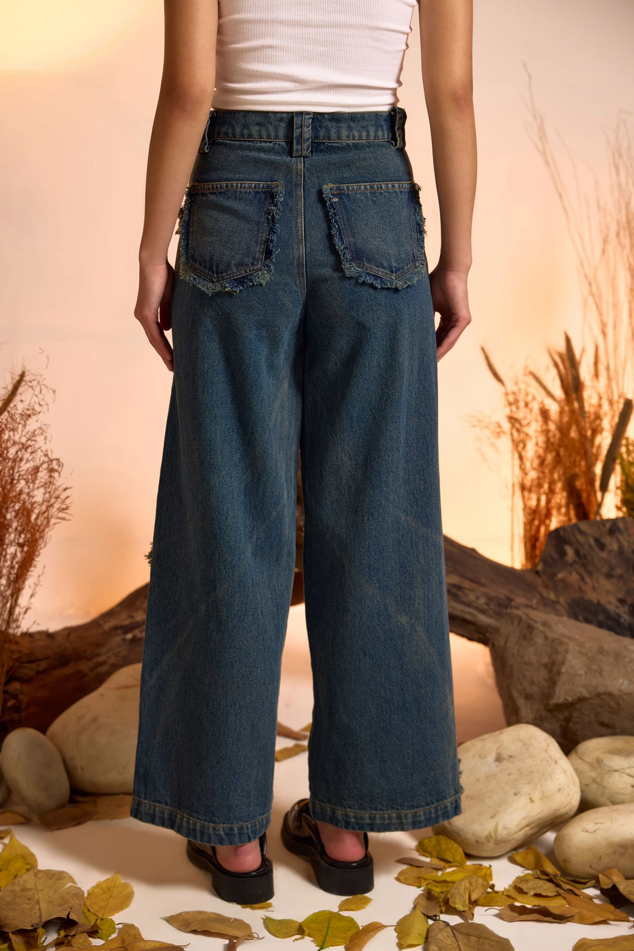 Vintage Wash Distressed Jeans