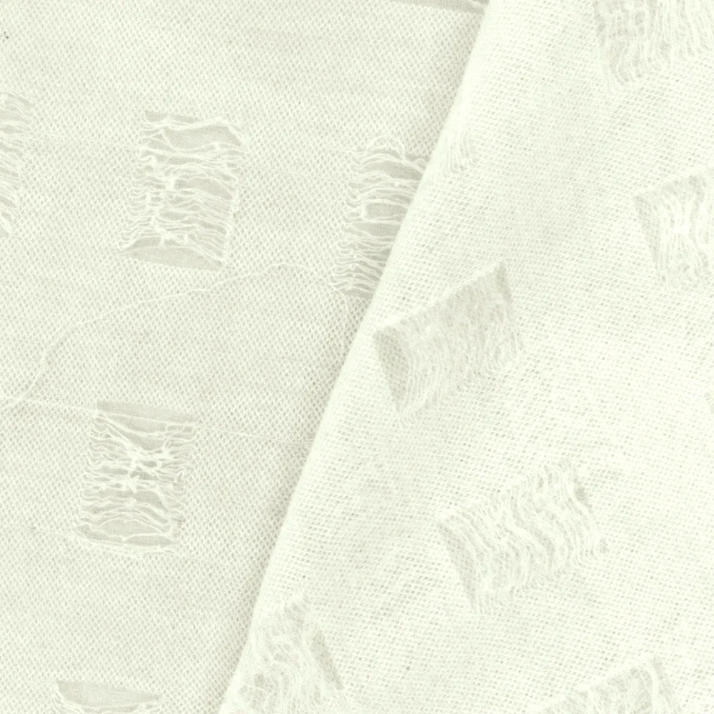 Vintage White Rectangle Texture Stretch Jacquard Mesh Fabric