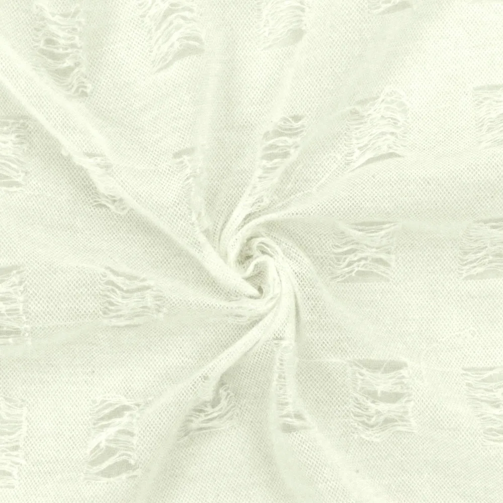 Vintage White Rectangle Texture Stretch Jacquard Mesh Fabric