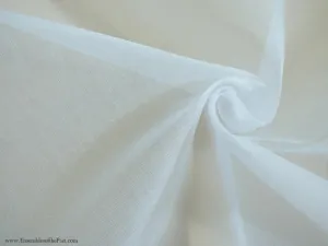 White 100% finlay 120x 120 count cotton organdy medium stiff fabric 44&quot; wide