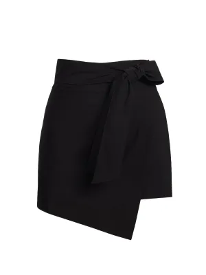 Whitney High-Waisted Pull-On Skort - Black