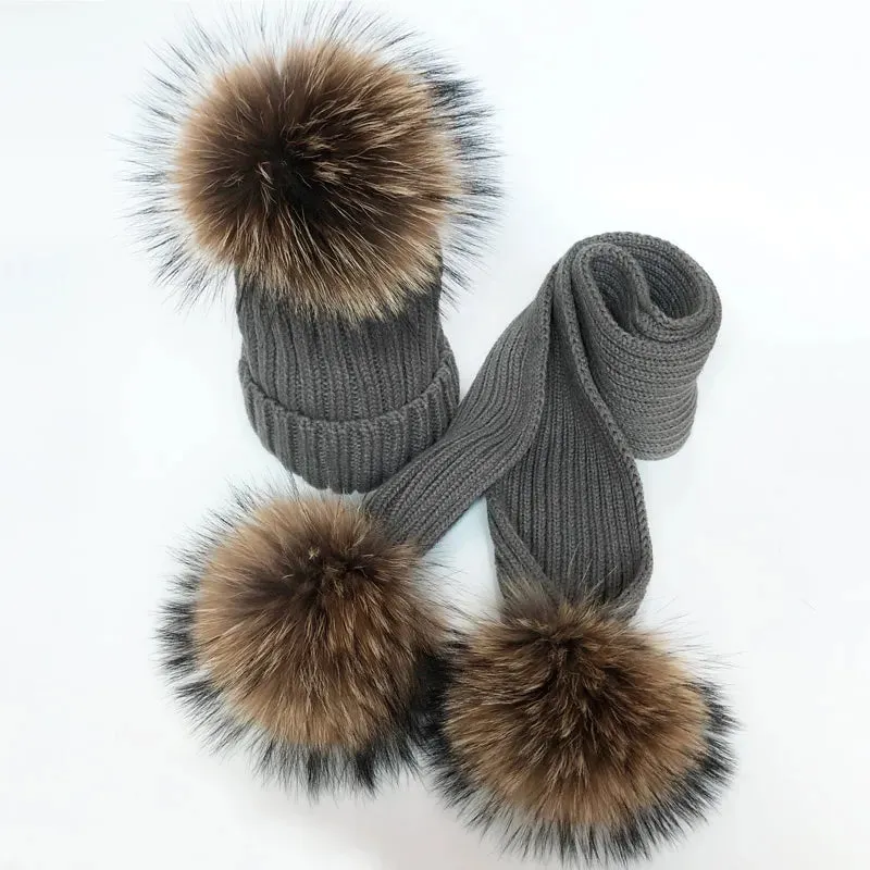 Winter Fur Pom Scarf