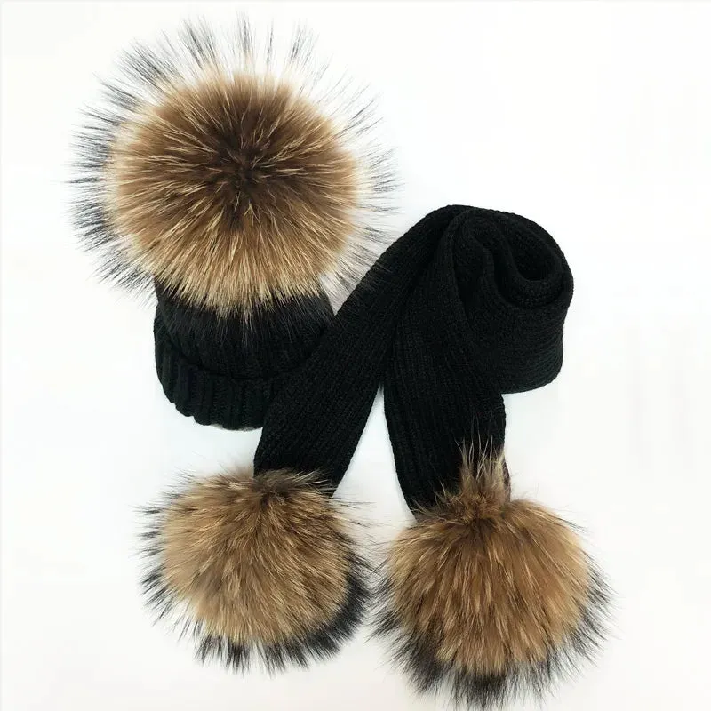 Winter Fur Pom Scarf