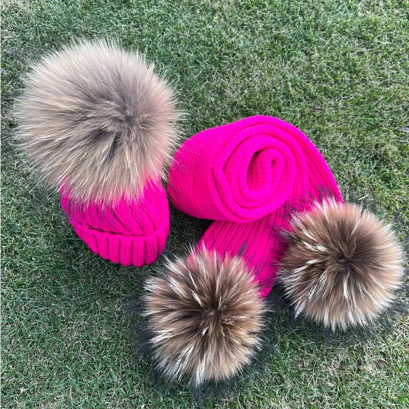 Winter Fur Pom Scarf