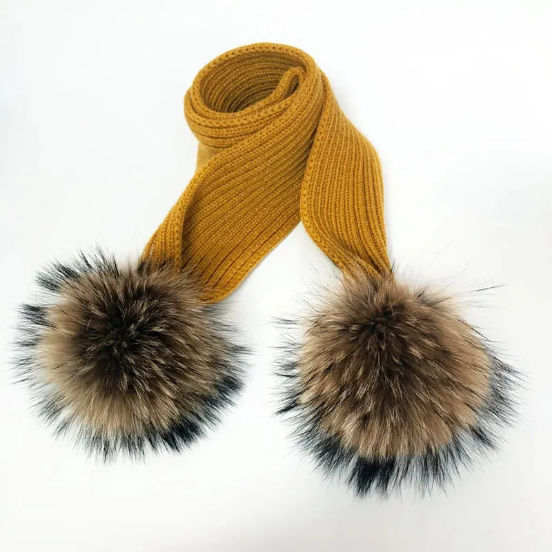 Winter Fur Pom Scarf