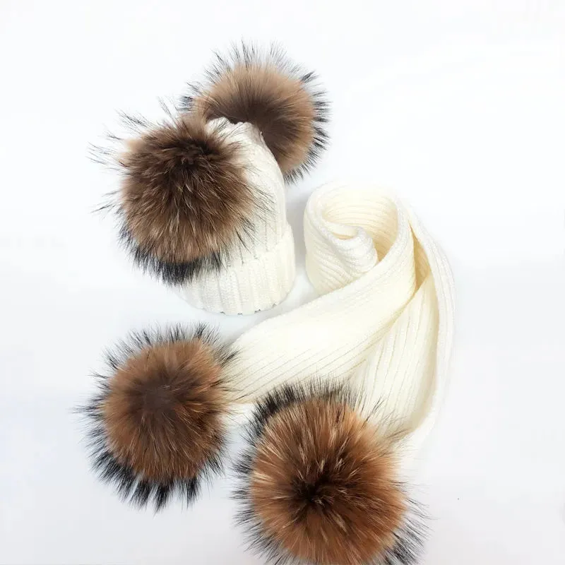 Winter Fur Pom Scarf