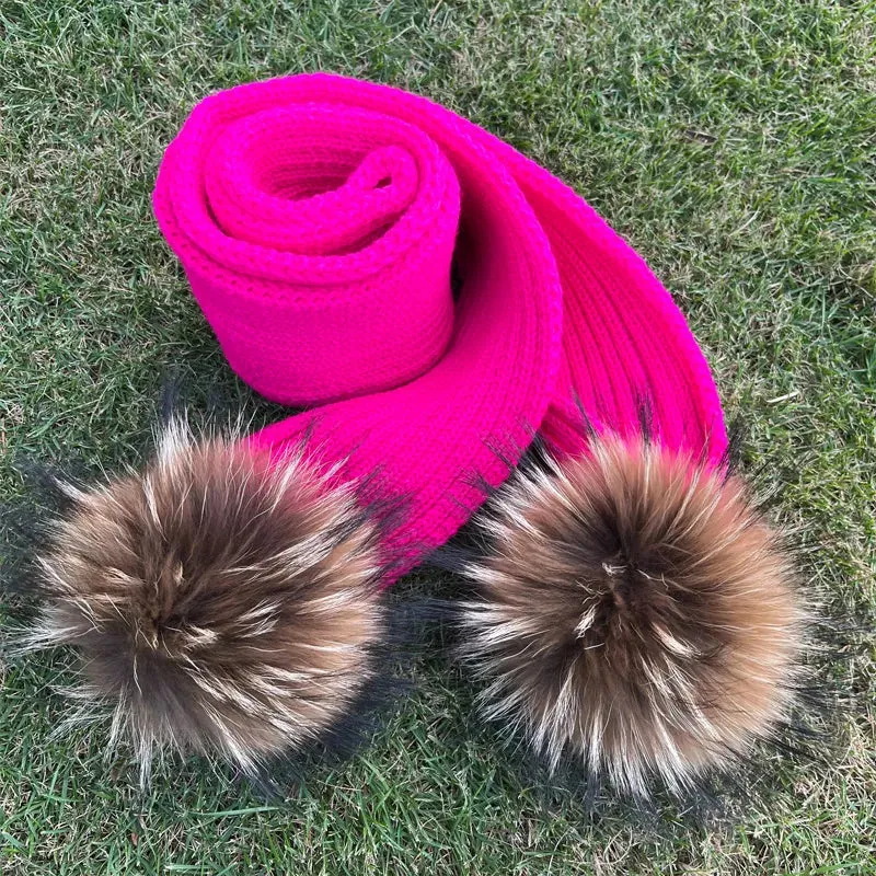 Winter Fur Pom Scarf