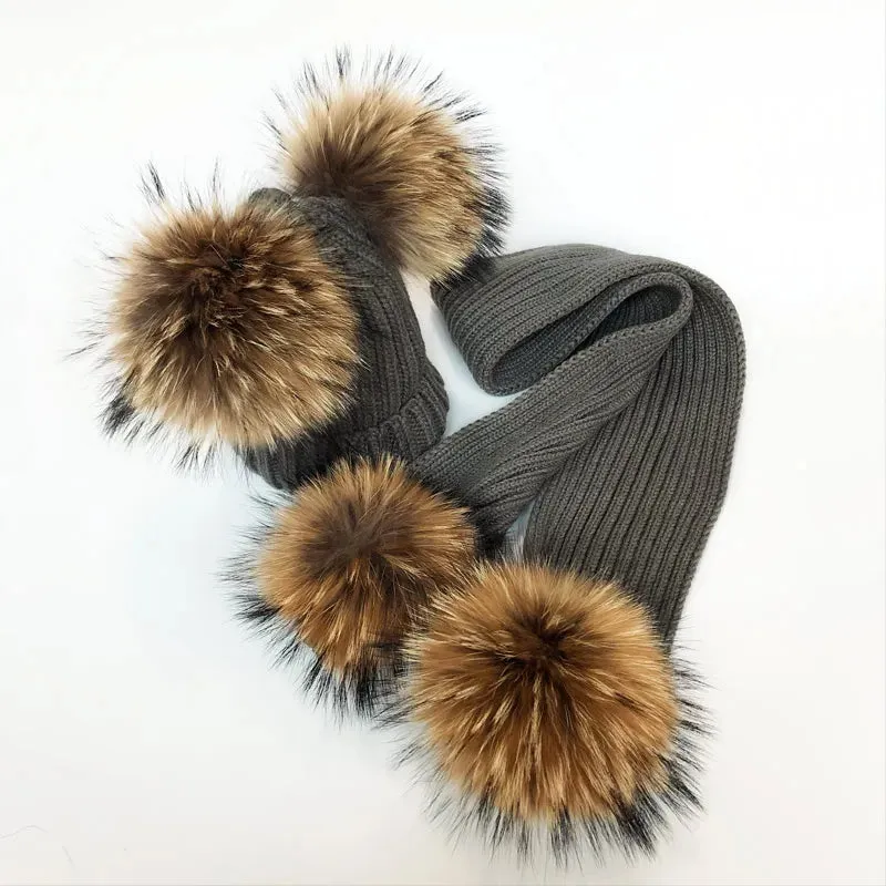 Winter Fur Pom Scarf