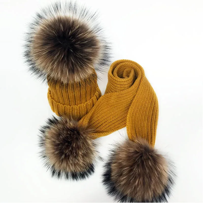 Winter Fur Pom Scarf