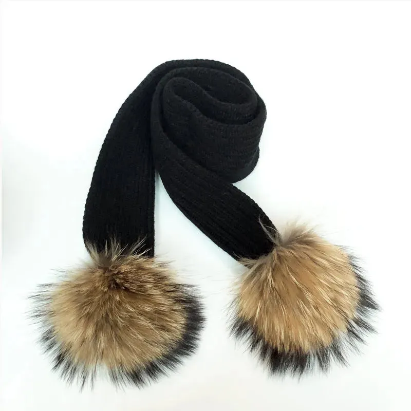 Winter Fur Pom Scarf