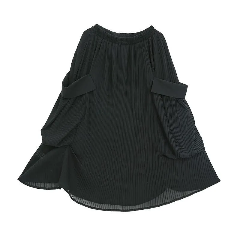 Women chiffon clothes For Women Omychic Spring Solid Color Lanon Fashion Skirt