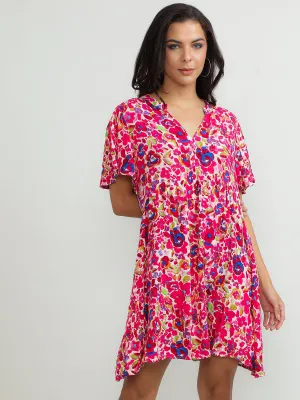 Women Viscose Multicolour Fun Dress