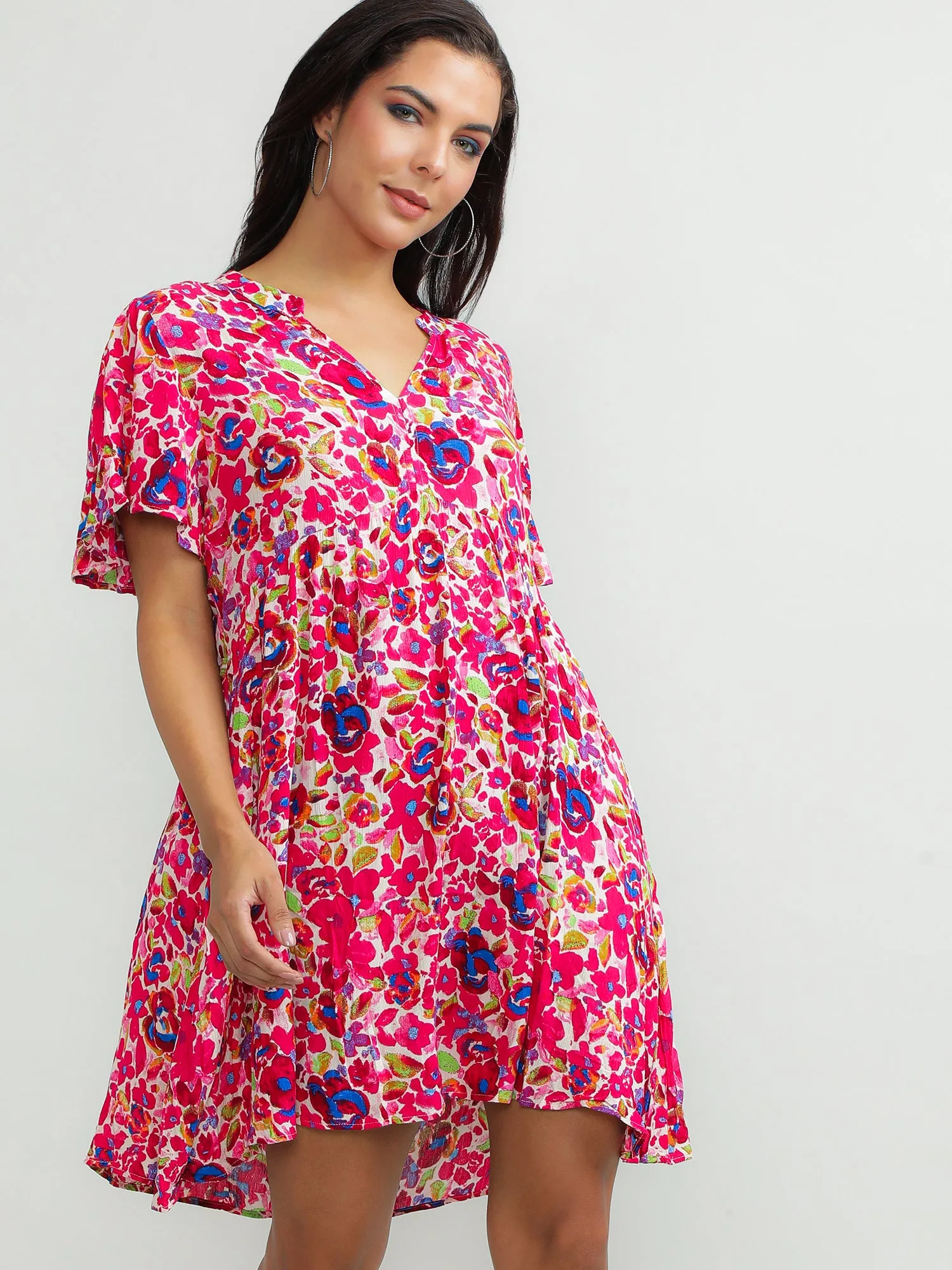 Women Viscose Multicolour Fun Dress