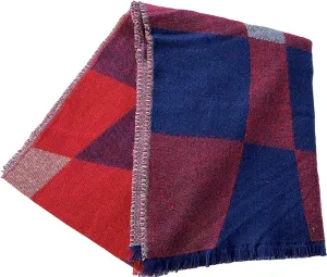 Women's Soft Woven Winter Scarves Lightweight Cozy Acrylic Wraps in Vibrant Orange Yellow Multi and Purple Red Multi by Sock Stack